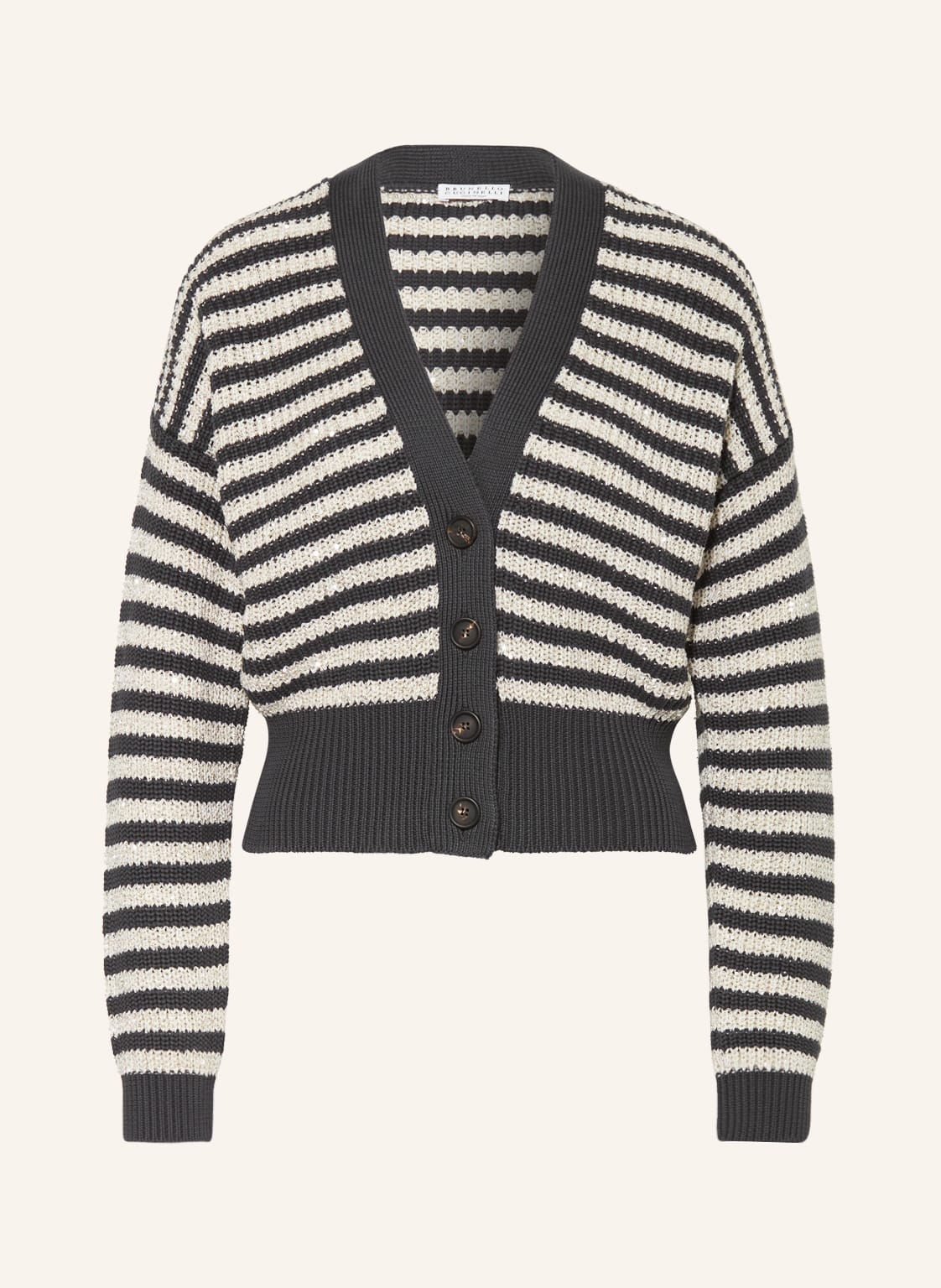 Image of Brunello Cucinelli Strickjacke Mit Pailletten gruen