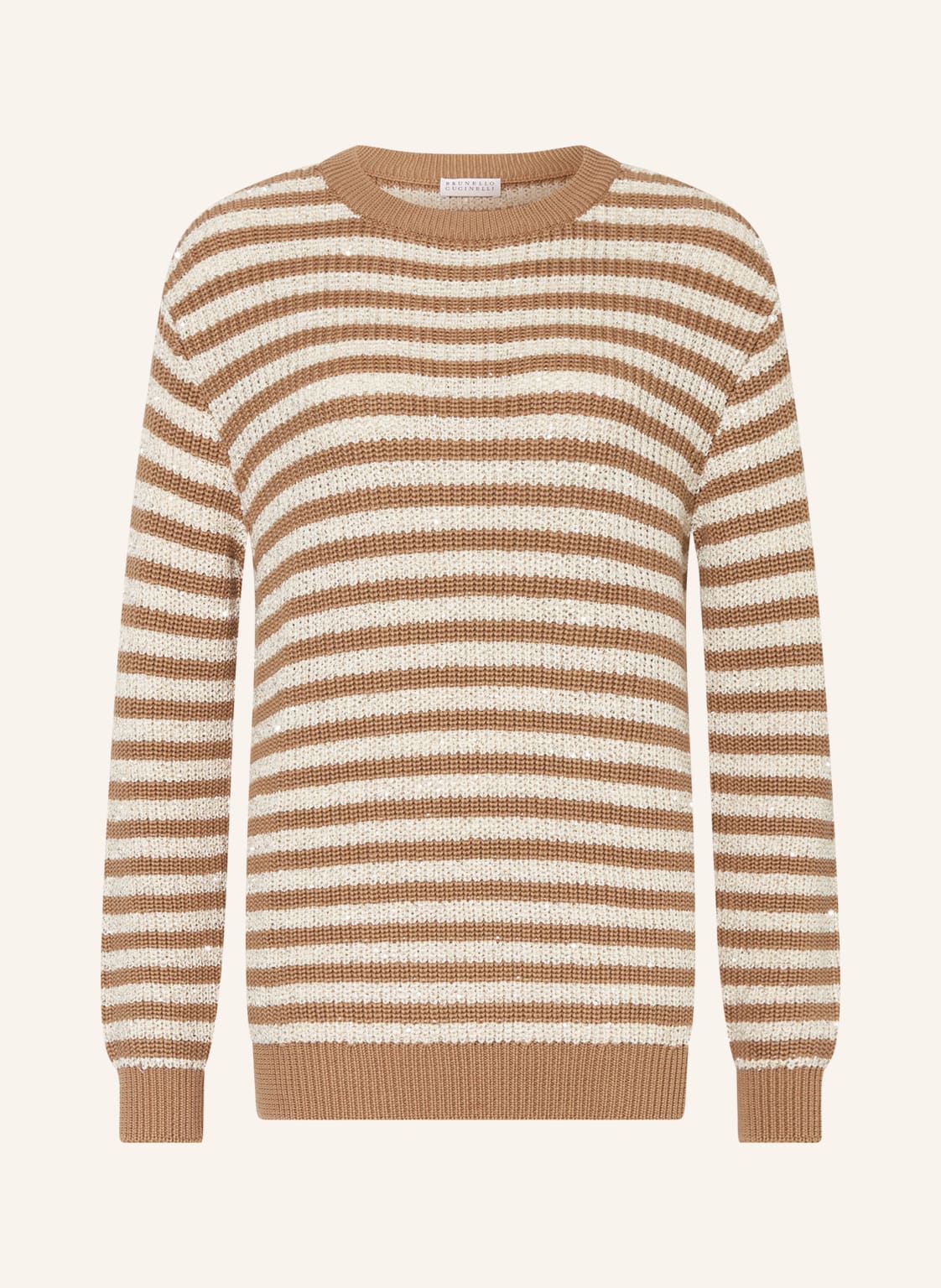 Image of Brunello Cucinelli Pullover Mit Pailletten braun