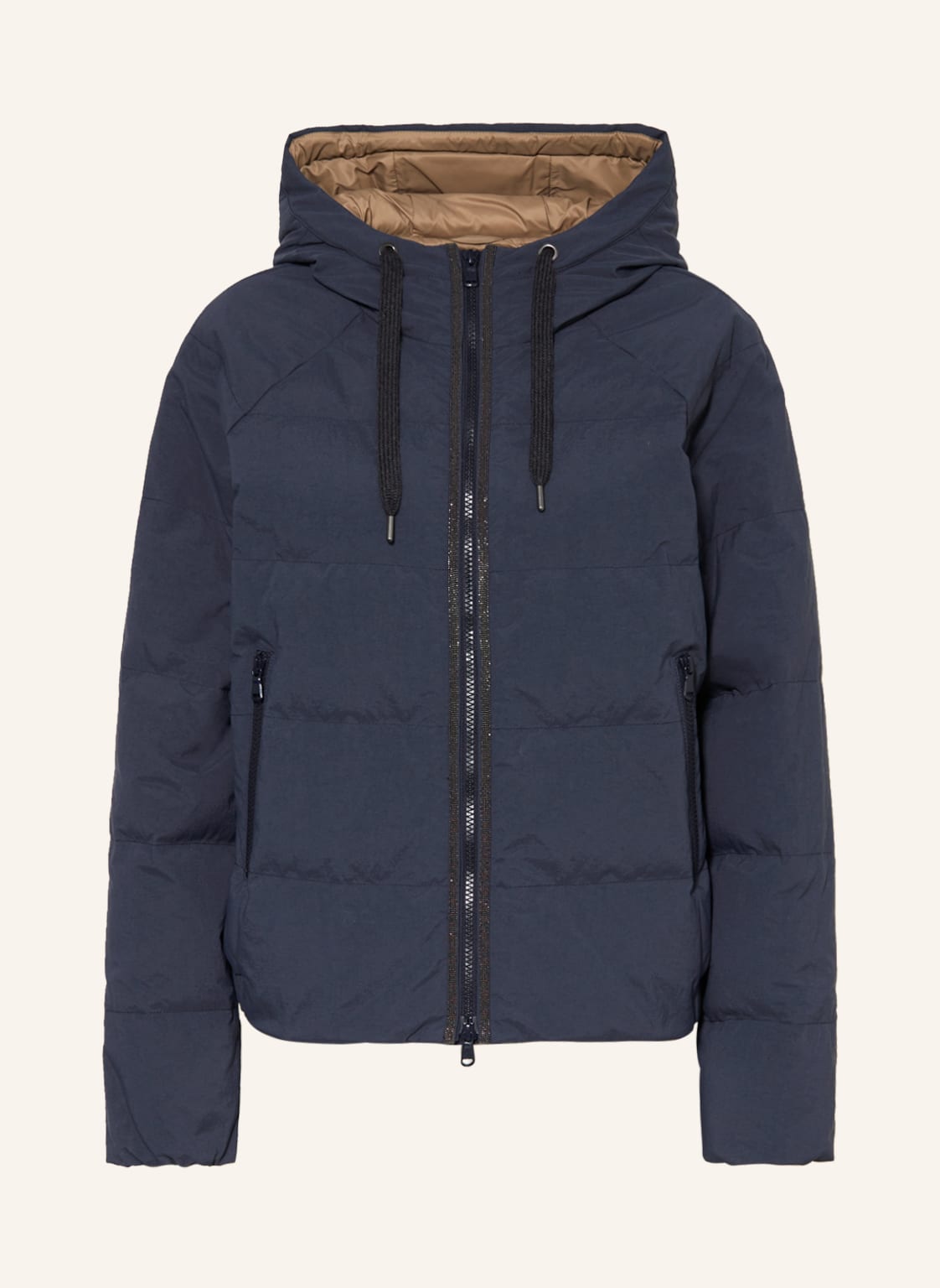 Image of Brunello Cucinelli Steppjacke Mit Schmuckperlen blau