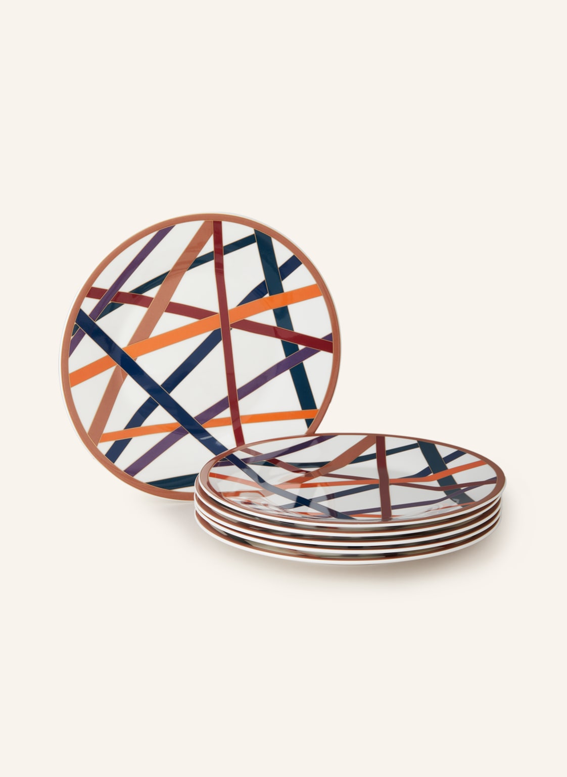 Image of Missoni Home 6er-Set Dessertteller Nastri schwarz