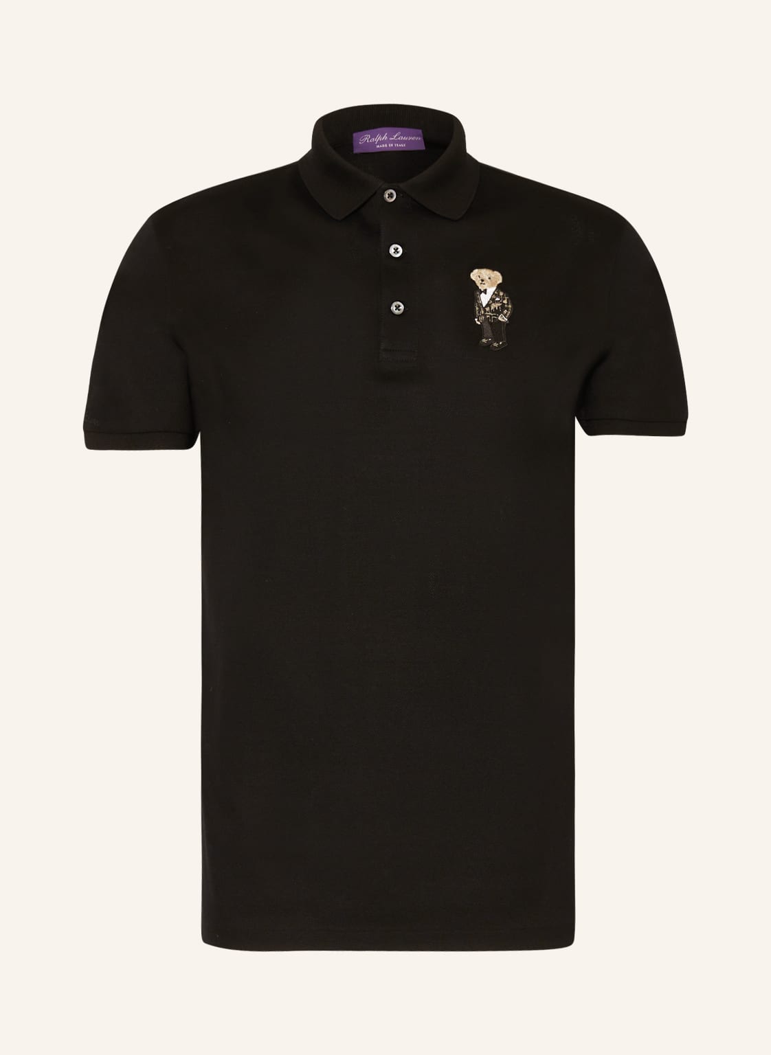 Image of Ralph Lauren Purple Label Piqué-Poloshirt schwarz