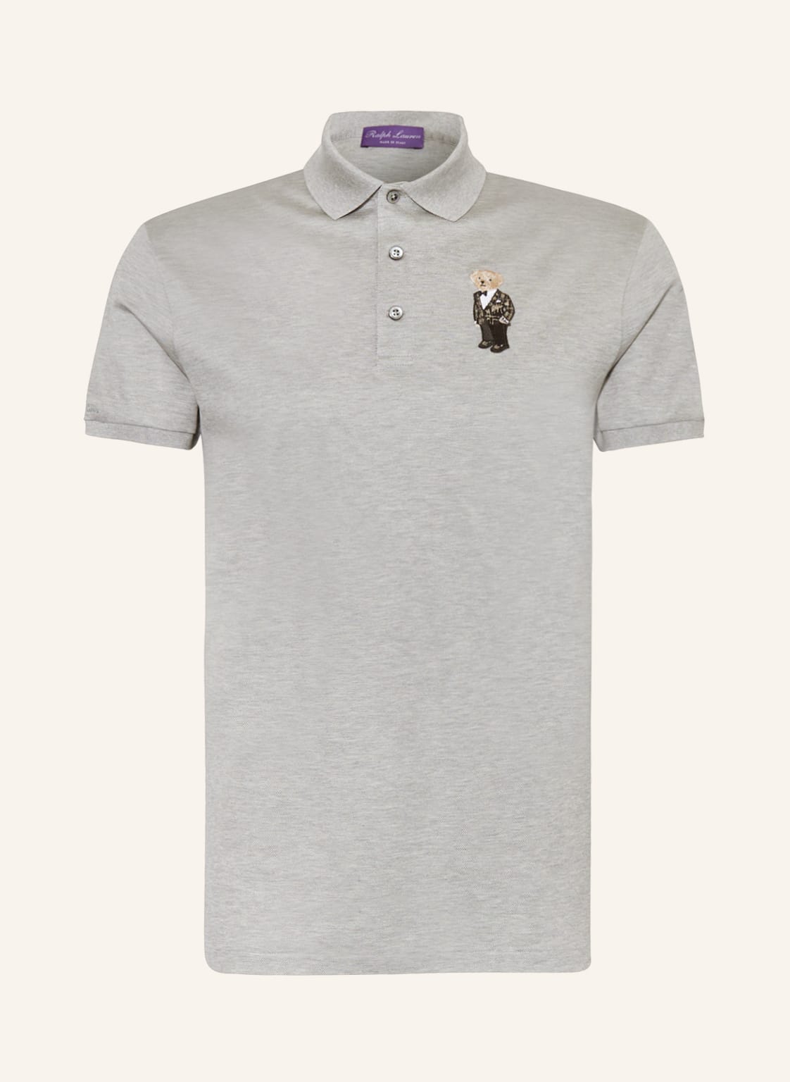 Image of Ralph Lauren Purple Label Piqué-Poloshirt grau