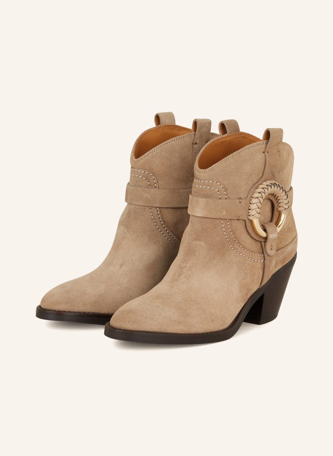 Image of See By Chloé Cowboy Boots Hana beige