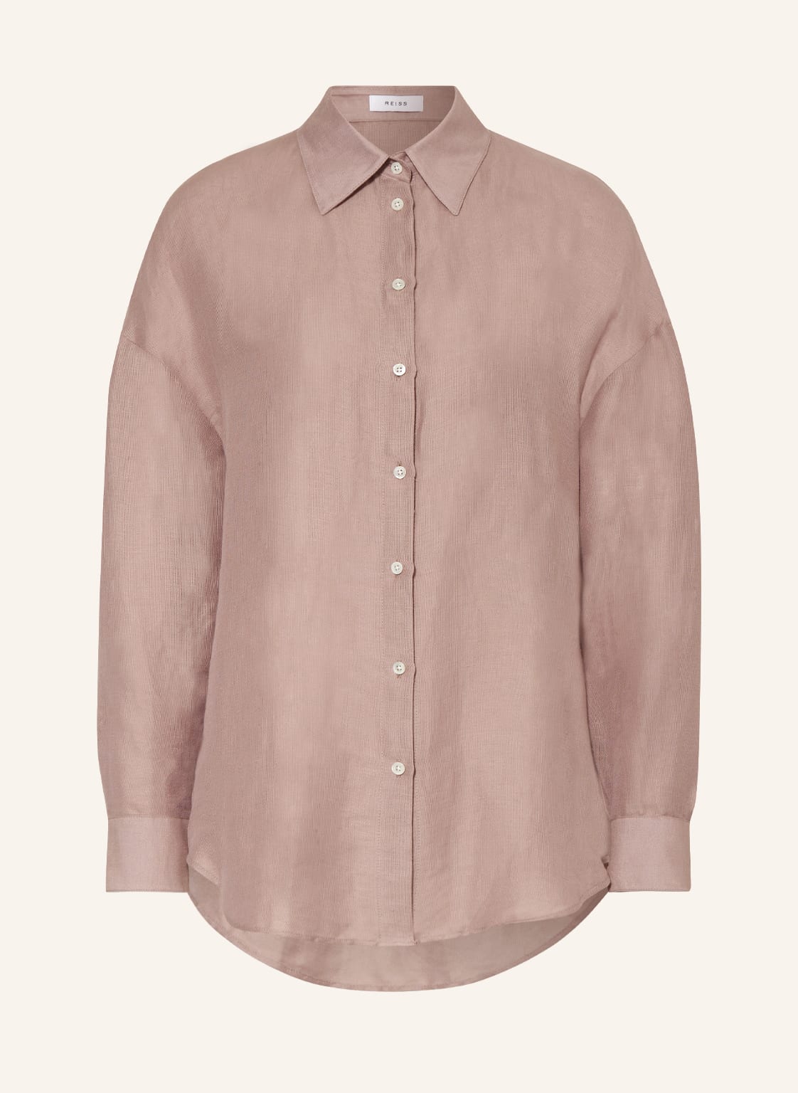 Image of Reiss Oversized-Hemdbluse Ellis Mit Leinen beige