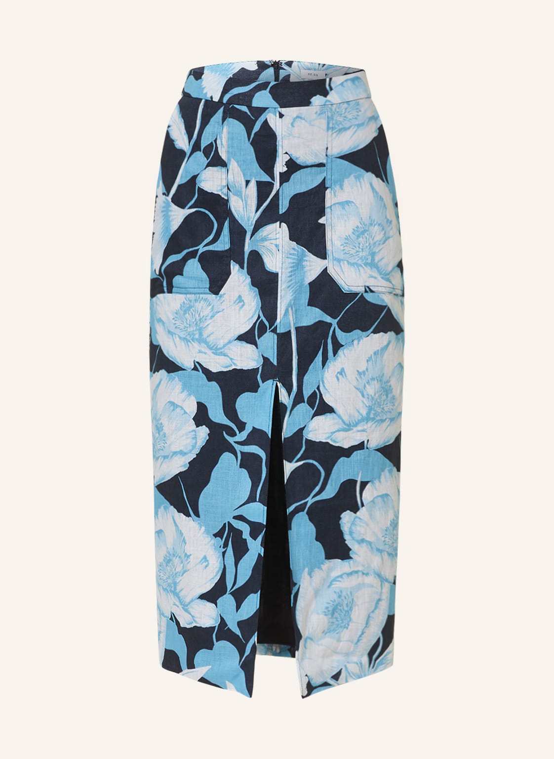 Image of Reiss Leinenrock Jackson blau