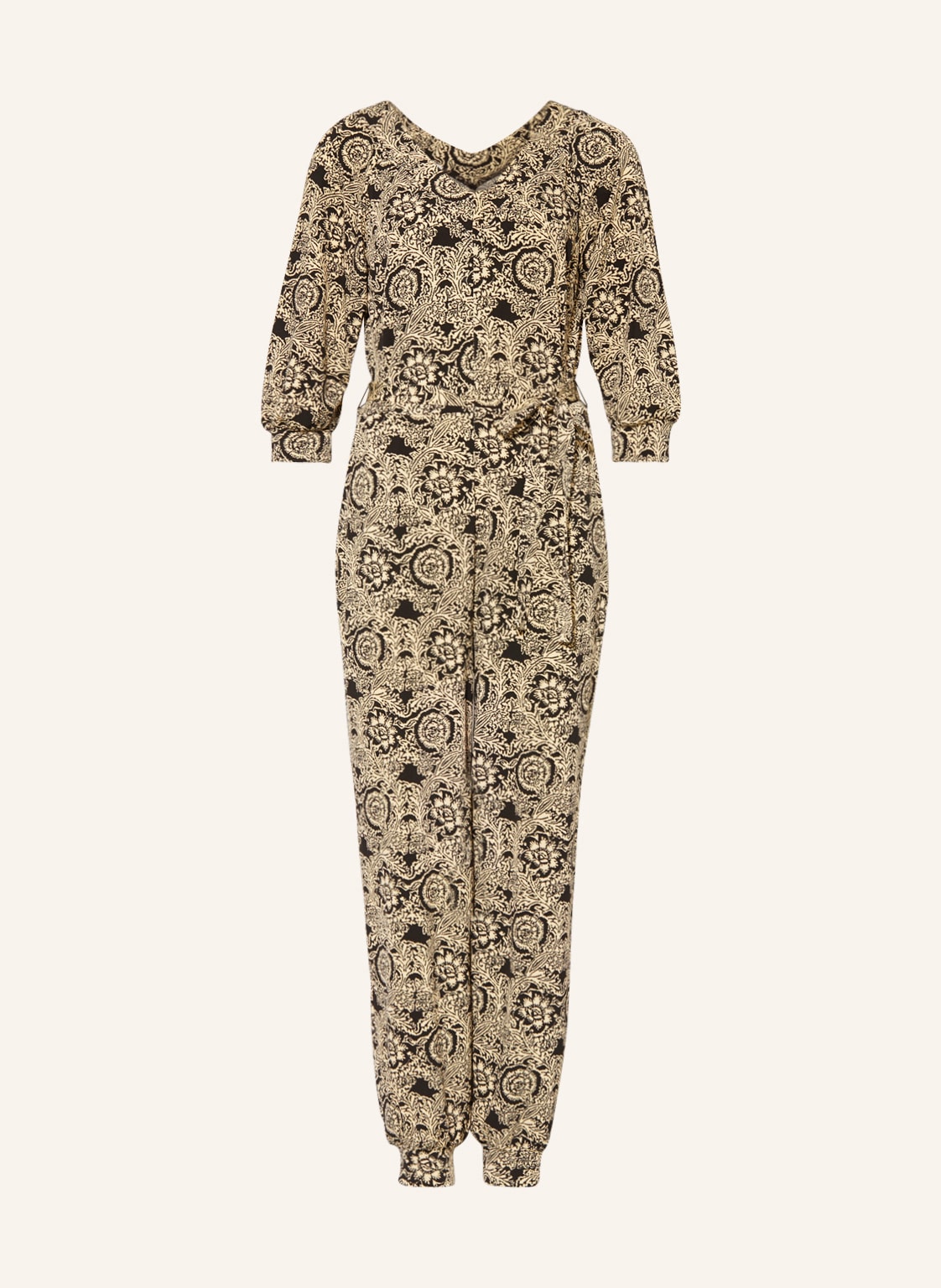 Image of Vanilia Jersey-Jumpsuit Ikat Flosie Mit 3/4-Arm beige