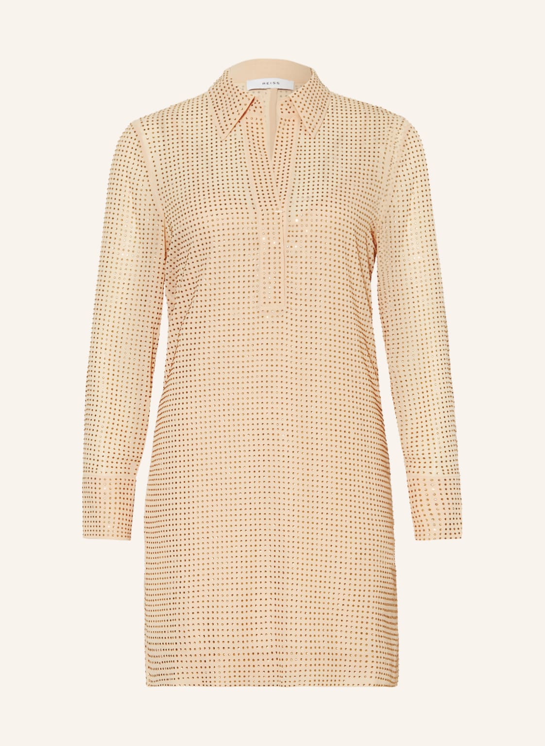 Image of Reiss Kleid Austin Mit Schmucksteinen beige
