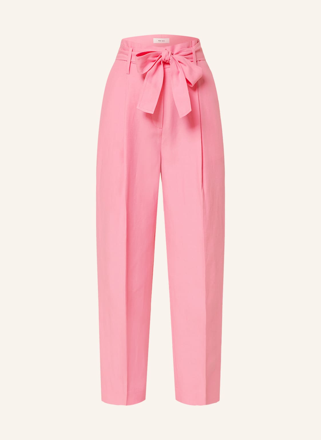 Image of Reiss Paperbag-Hose Kylee Mit Leinen rosa