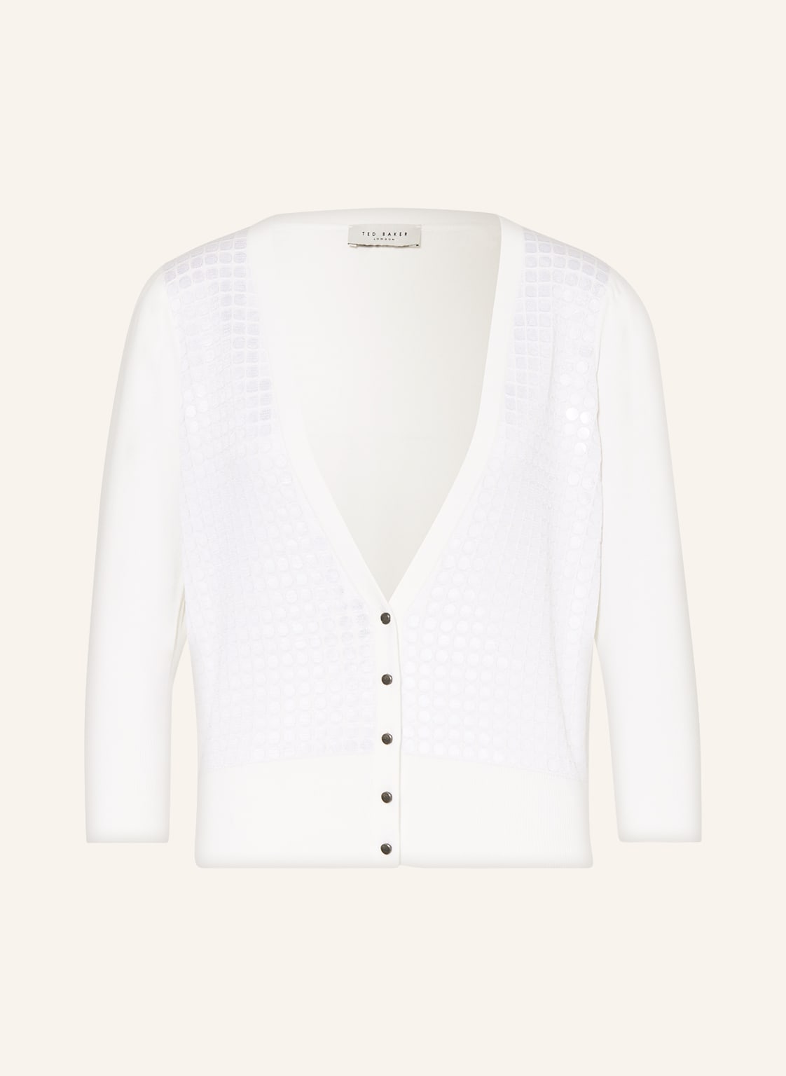 Image of Ted Baker Strickjacke Baliner Mit 3/4-Arm Und Pailletten weiss