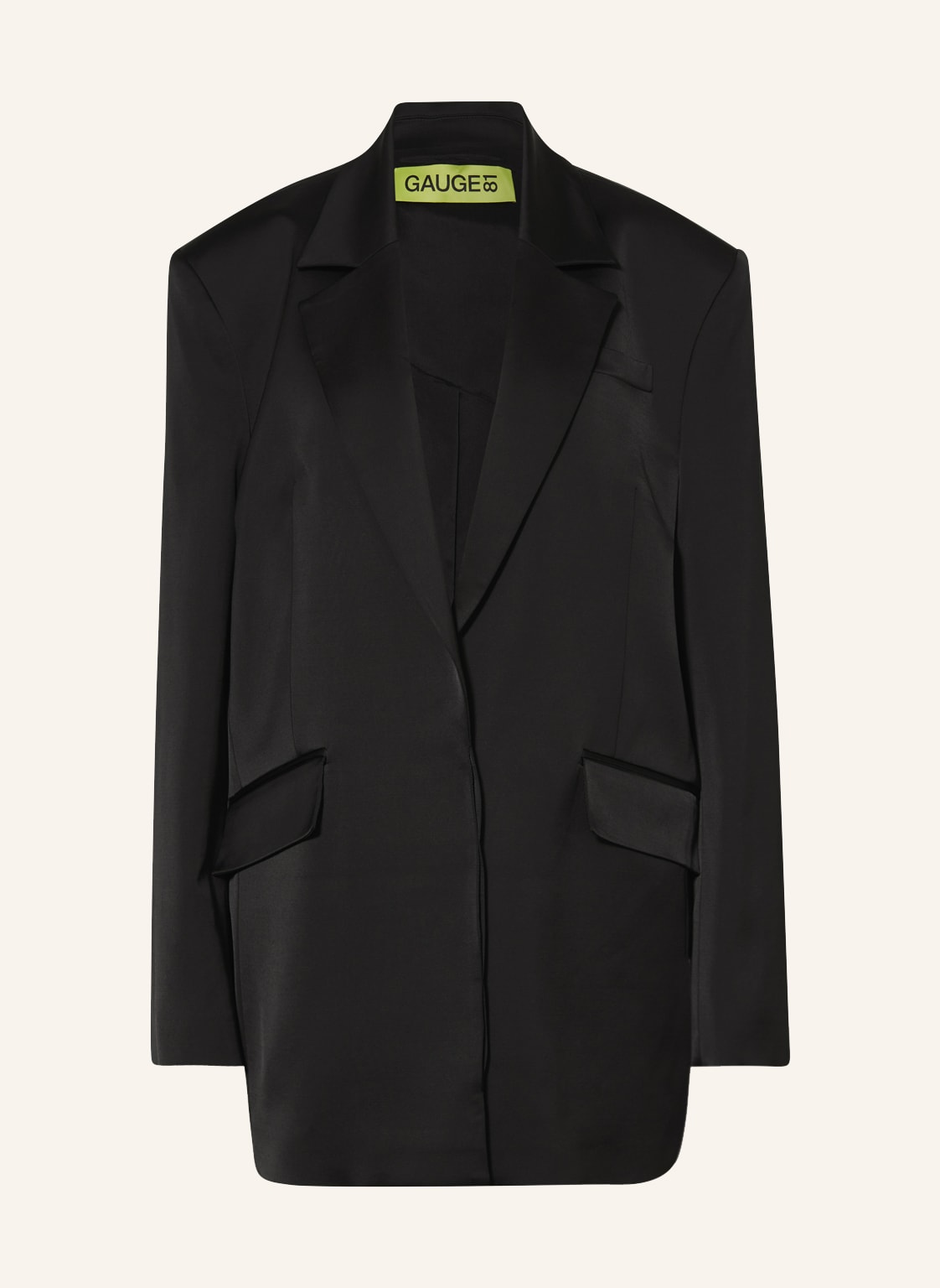 Image of gauge81 Longblazer Mandalay Aus Satin schwarz