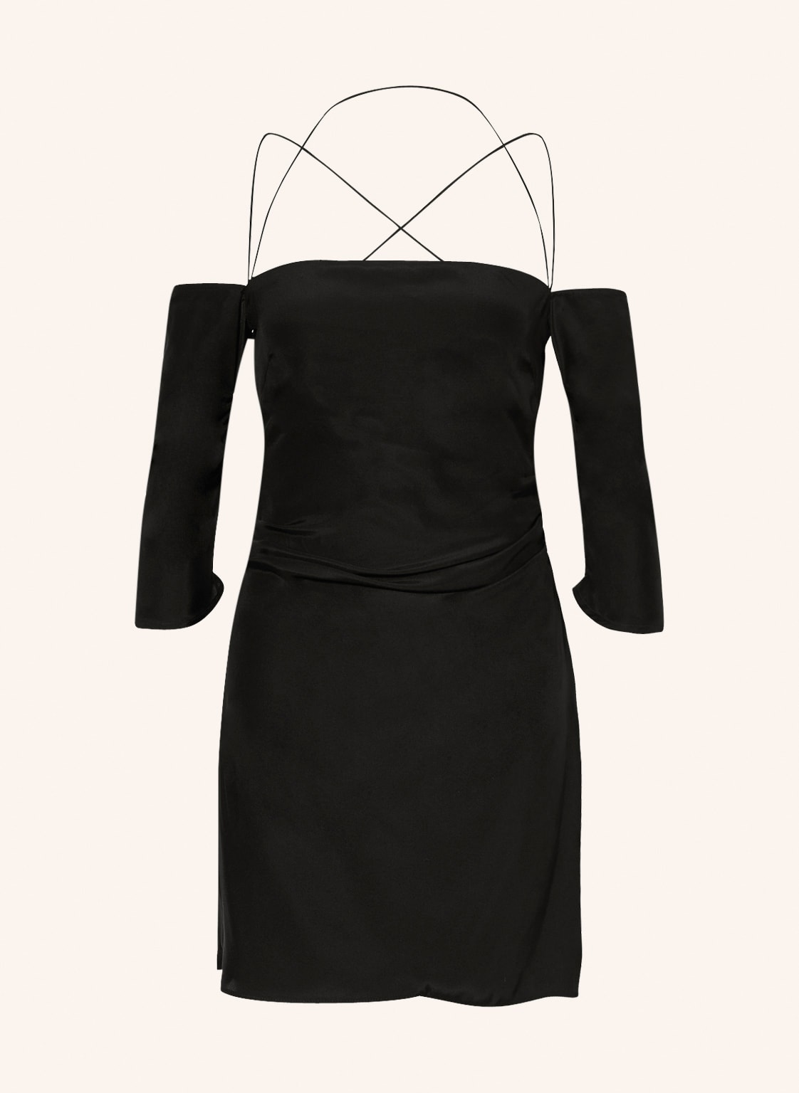 Image of gauge81 Off-Shoulder-Kleid Samaca Aus Satin schwarz