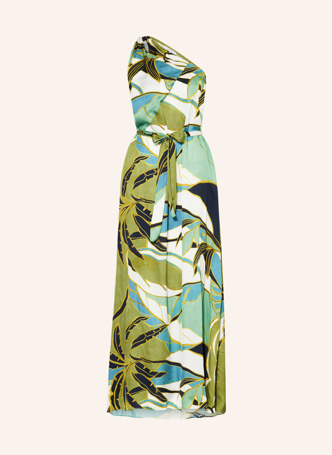 Image of Reiss One-Shoulder-Kleid Tina Aus Satin gruen