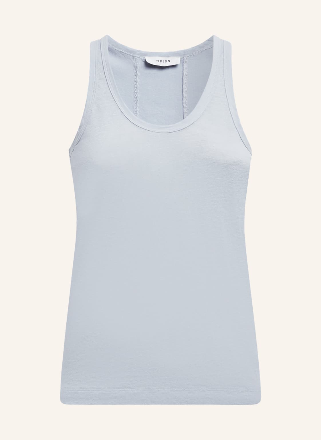 Image of Reiss Top Taloulah Im Materialmix Mit Leinen blau