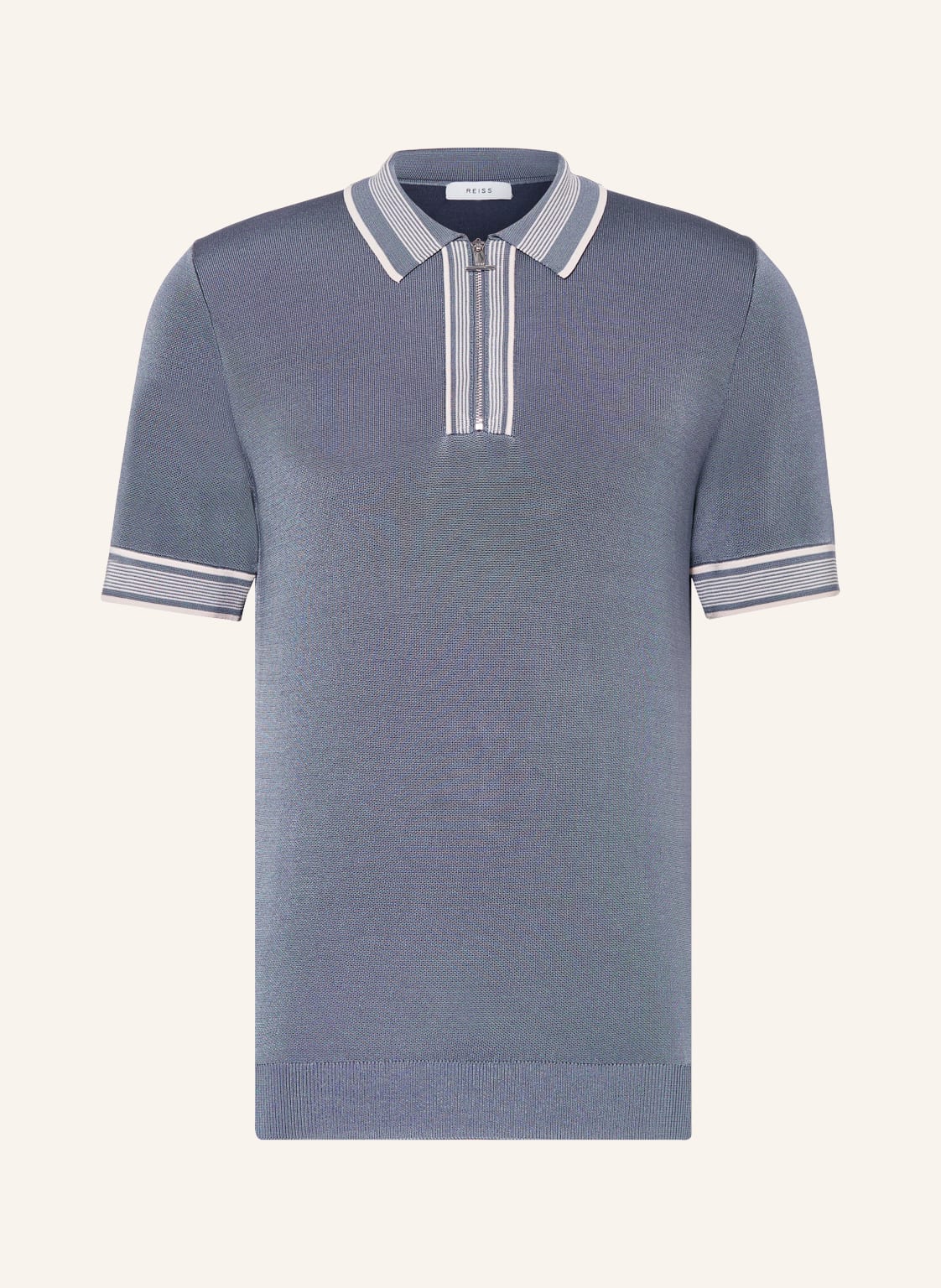 Image of Reiss Strick-Poloshirt Regency blau