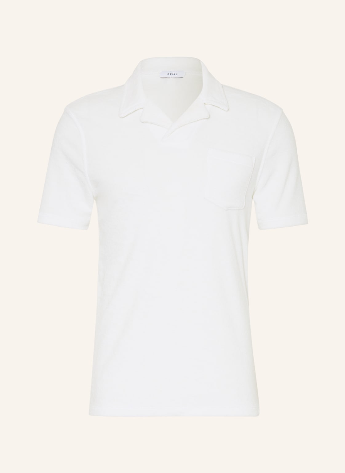 Image of Reiss Frottee-Poloshirt Caicos weiss