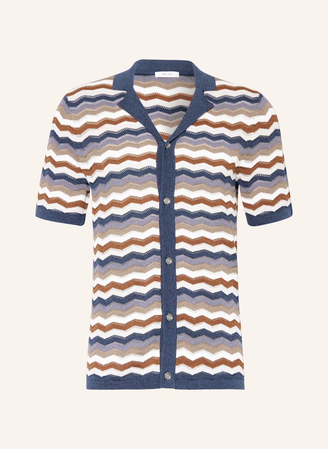 Image of Reiss Resorthemd Whiteley Regular Fit Aus Strick weiss