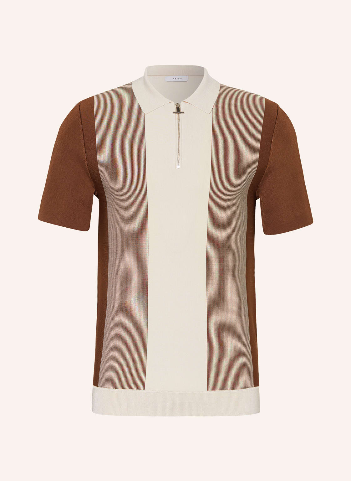 Image of Reiss Strick-Poloshirt Milton braun