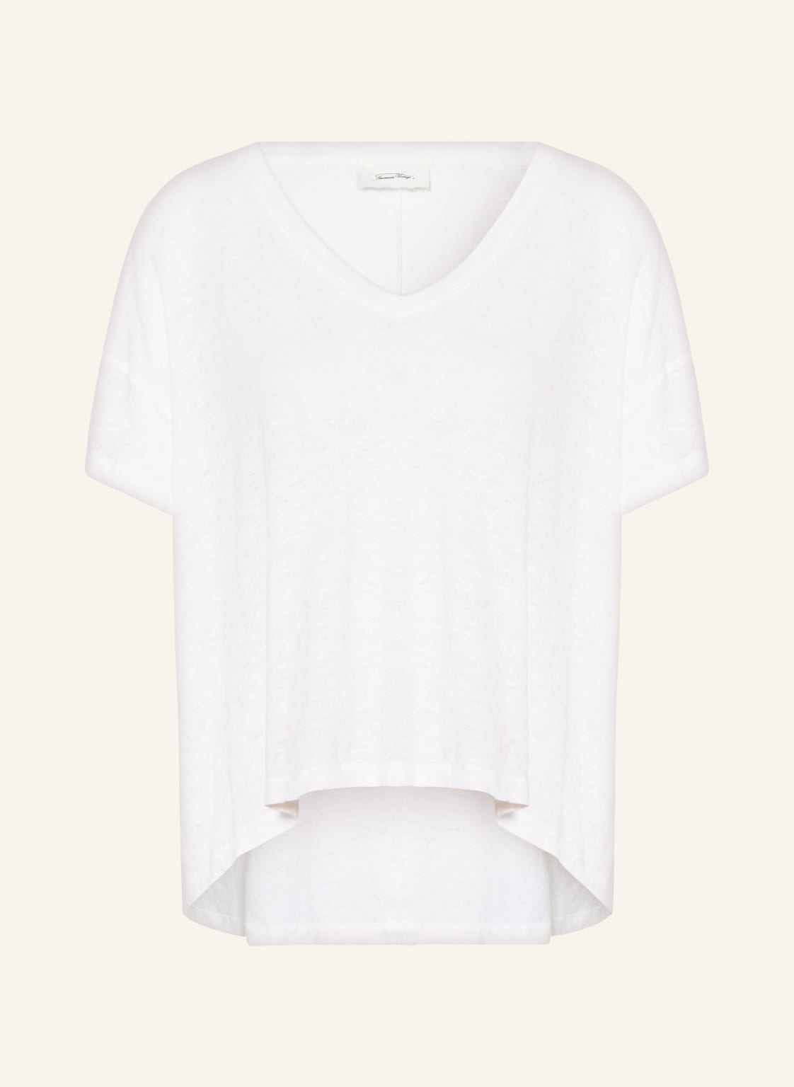 Image of American Vintage T-Shirt Pobsbury Aus Leinen weiss