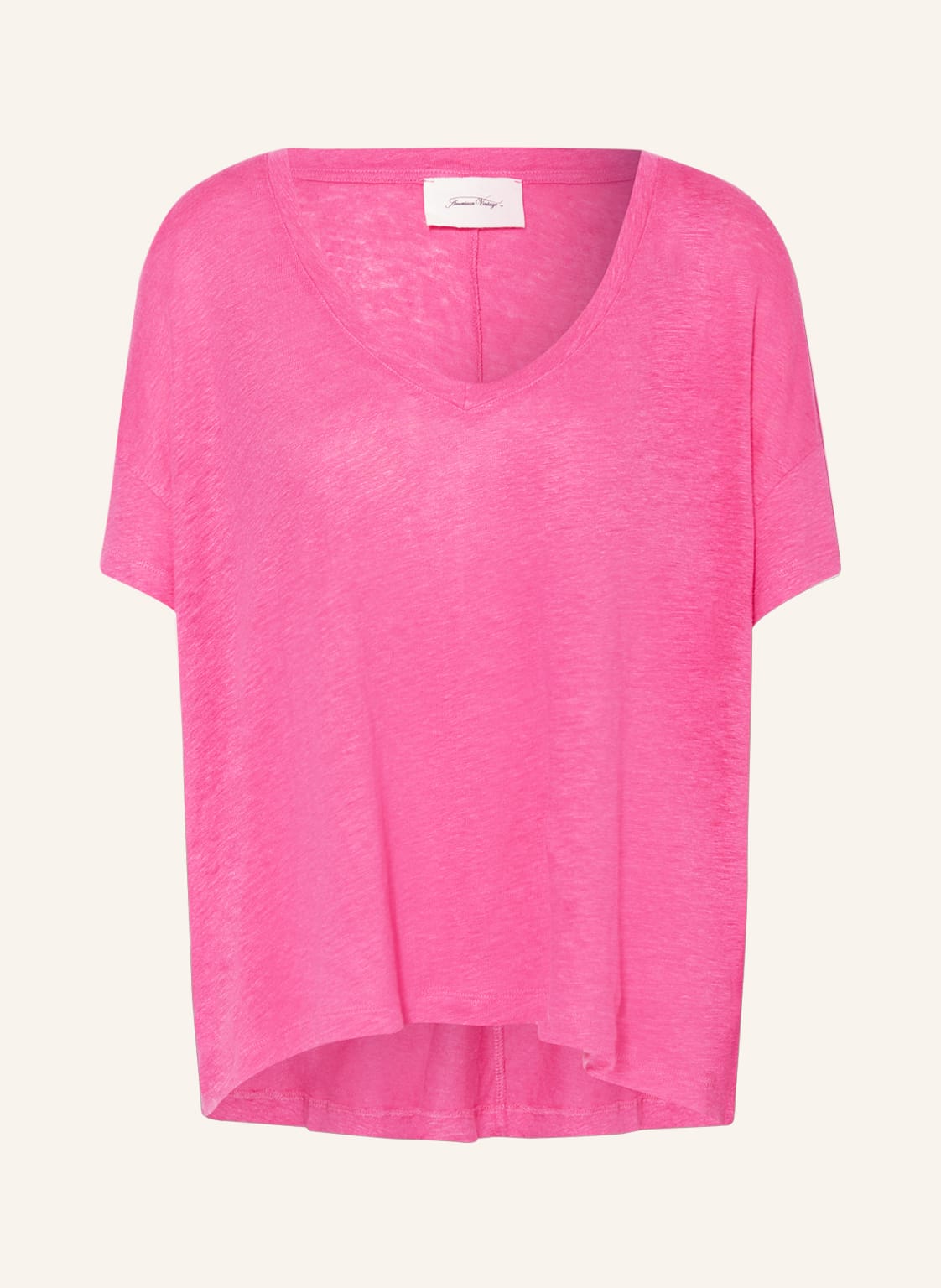 Image of American Vintage T-Shirt Pobsbury Aus Leinen pink