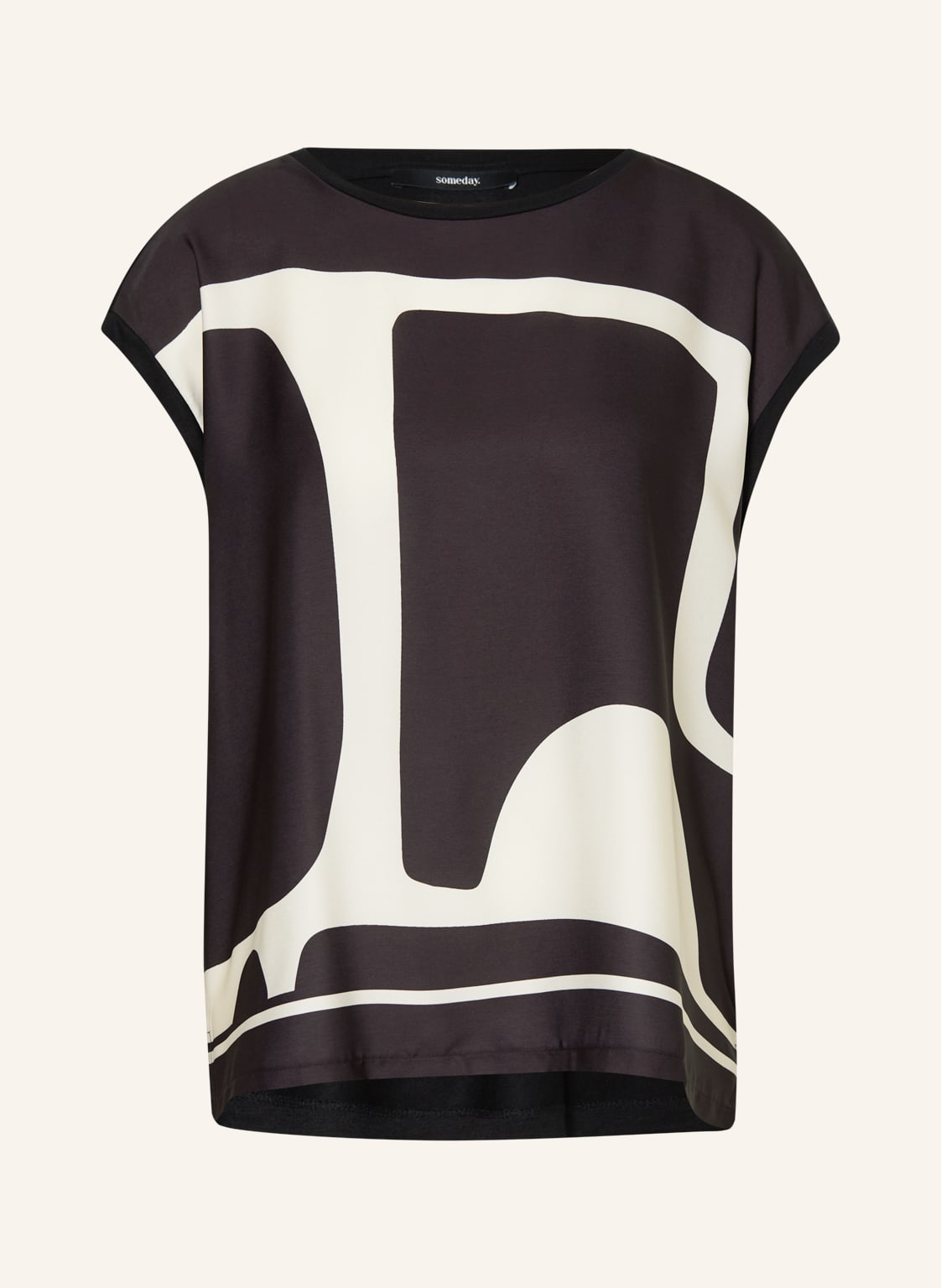 Image of Someday Blusentop Keo Im Materialmix schwarz