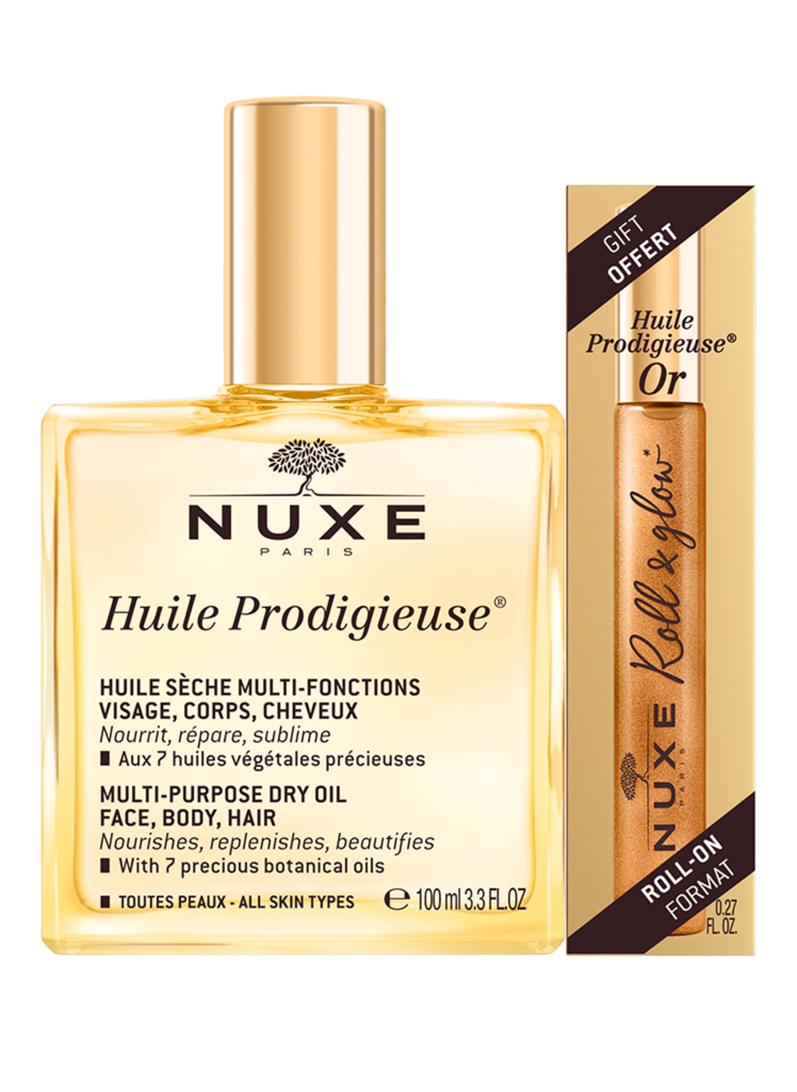 Image of Nuxe Huile Prodigieuse Classic + Roll On Or Pflege-Set