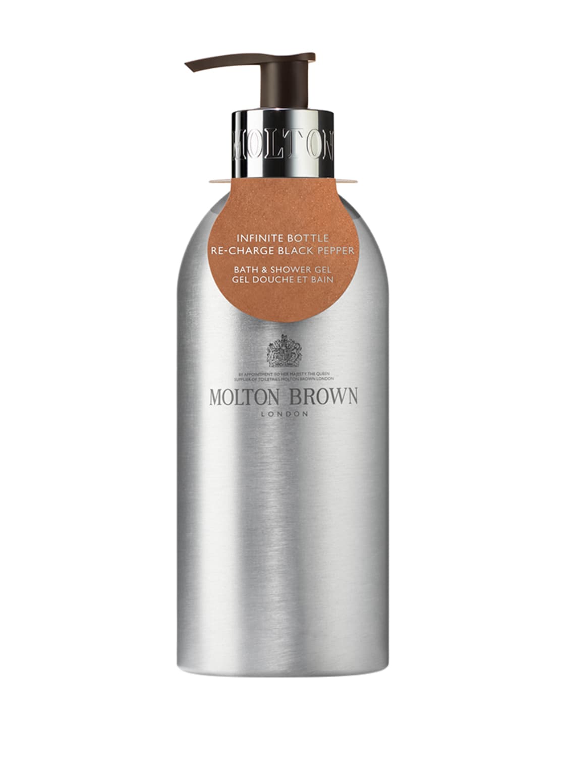 Image of Molton Brown Re-Charge Black Pepper Infinite Bottle Bath & Shower Gel 400 ml