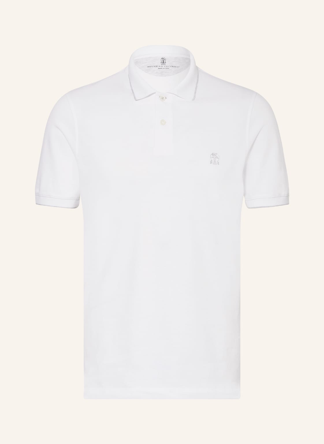 Image of Brunello Cucinelli Piqué-Poloshirt weiss