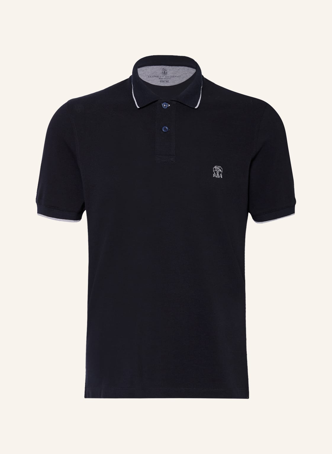 Image of Brunello Cucinelli Piqué-Poloshirt blau