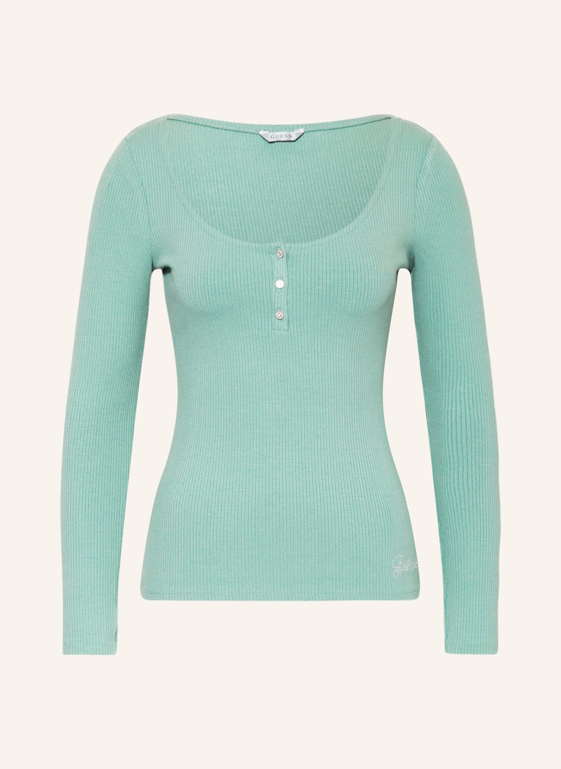 Image of Guess Longsleeve Karlee Mit Schmucksteinen gruen