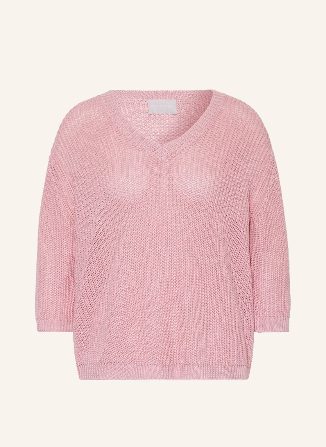 Image of Hemisphere Leinenpullover Mit 3/4-Arm rosa