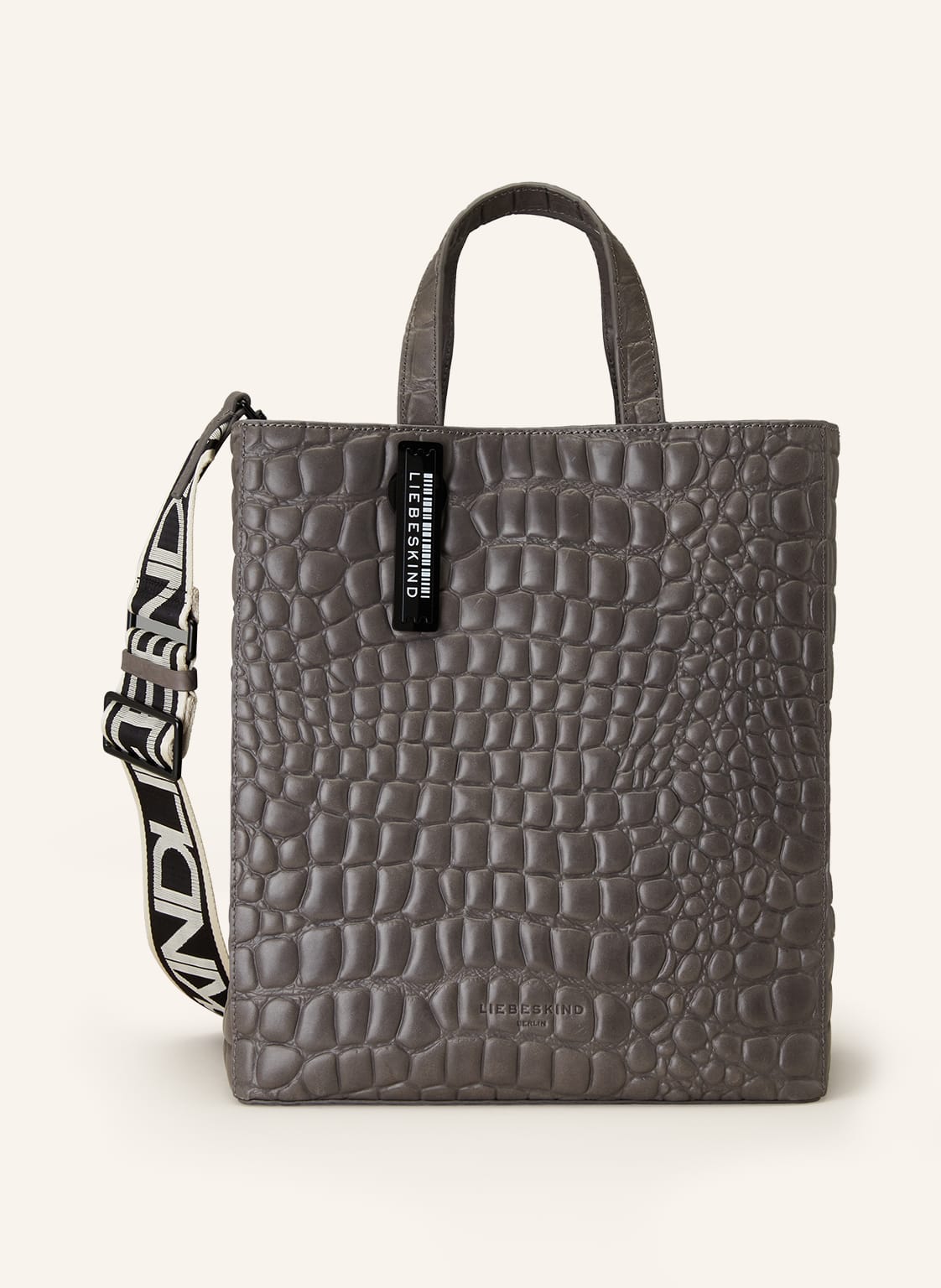 Image of Liebeskind Shopper Kroko Paperbag M grau