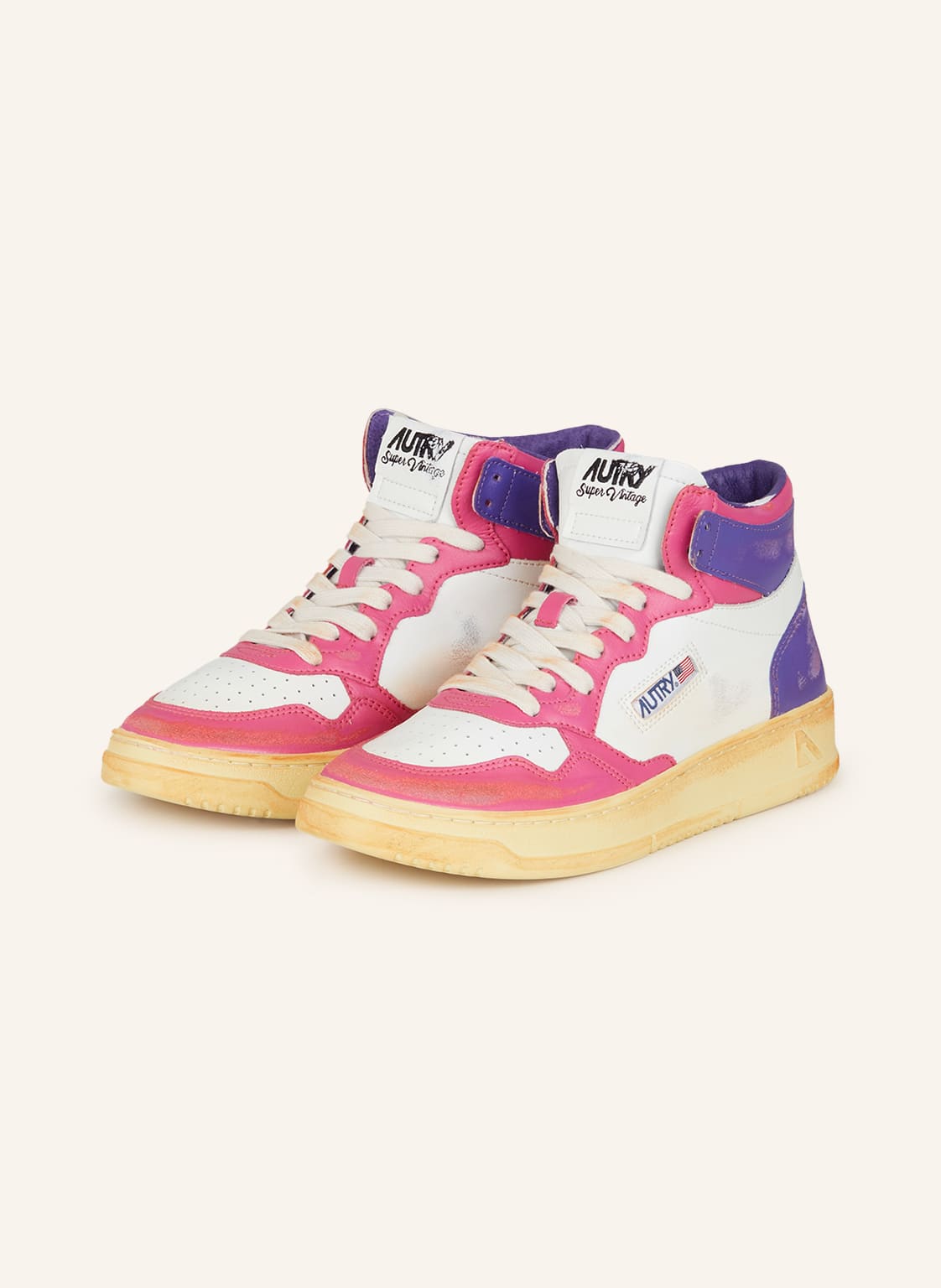 Image of Autry Hightop-Sneaker Medalist Super Vintage pink