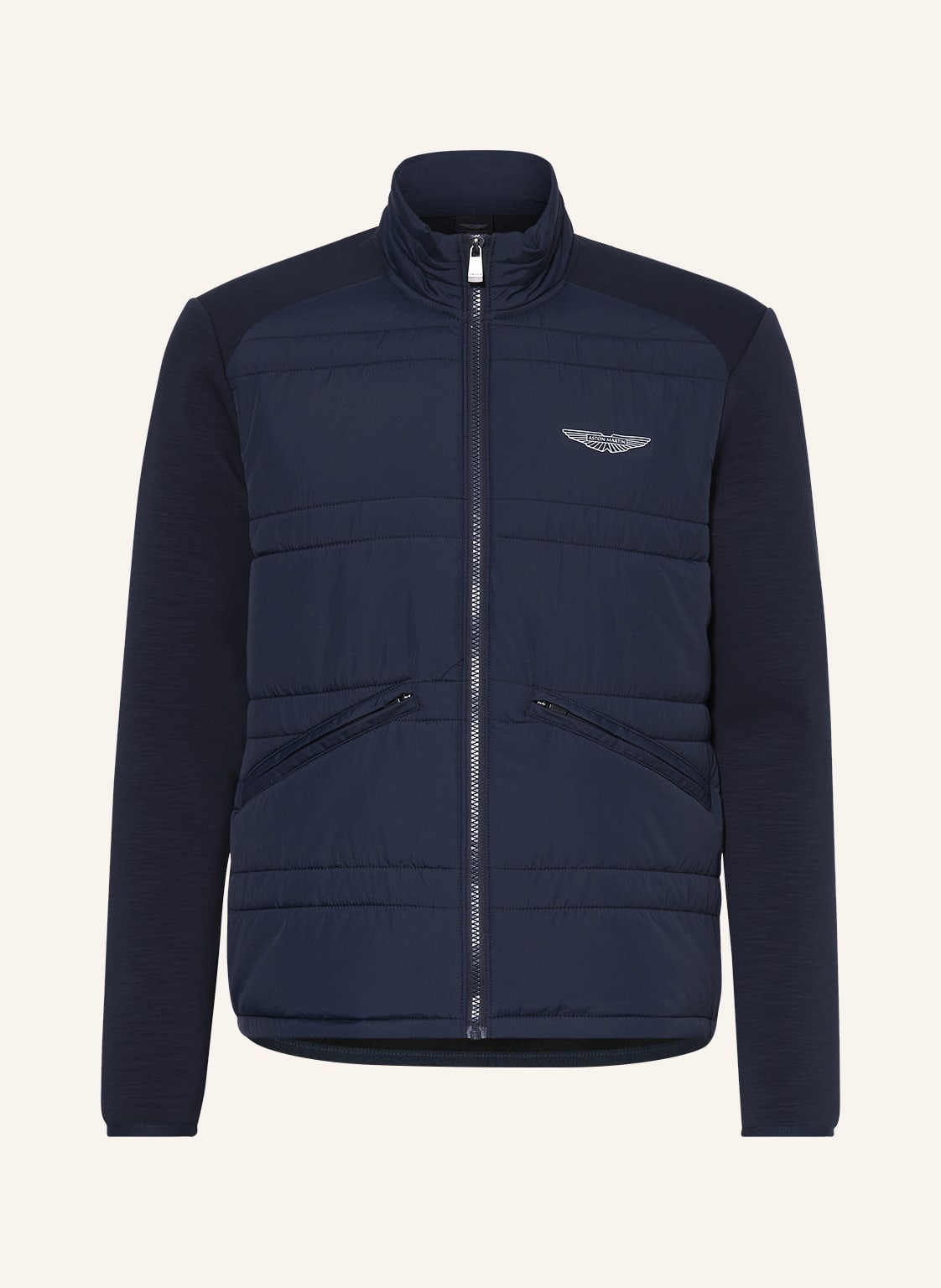 Image of Hackett London Steppjacke Im Materialmix blau