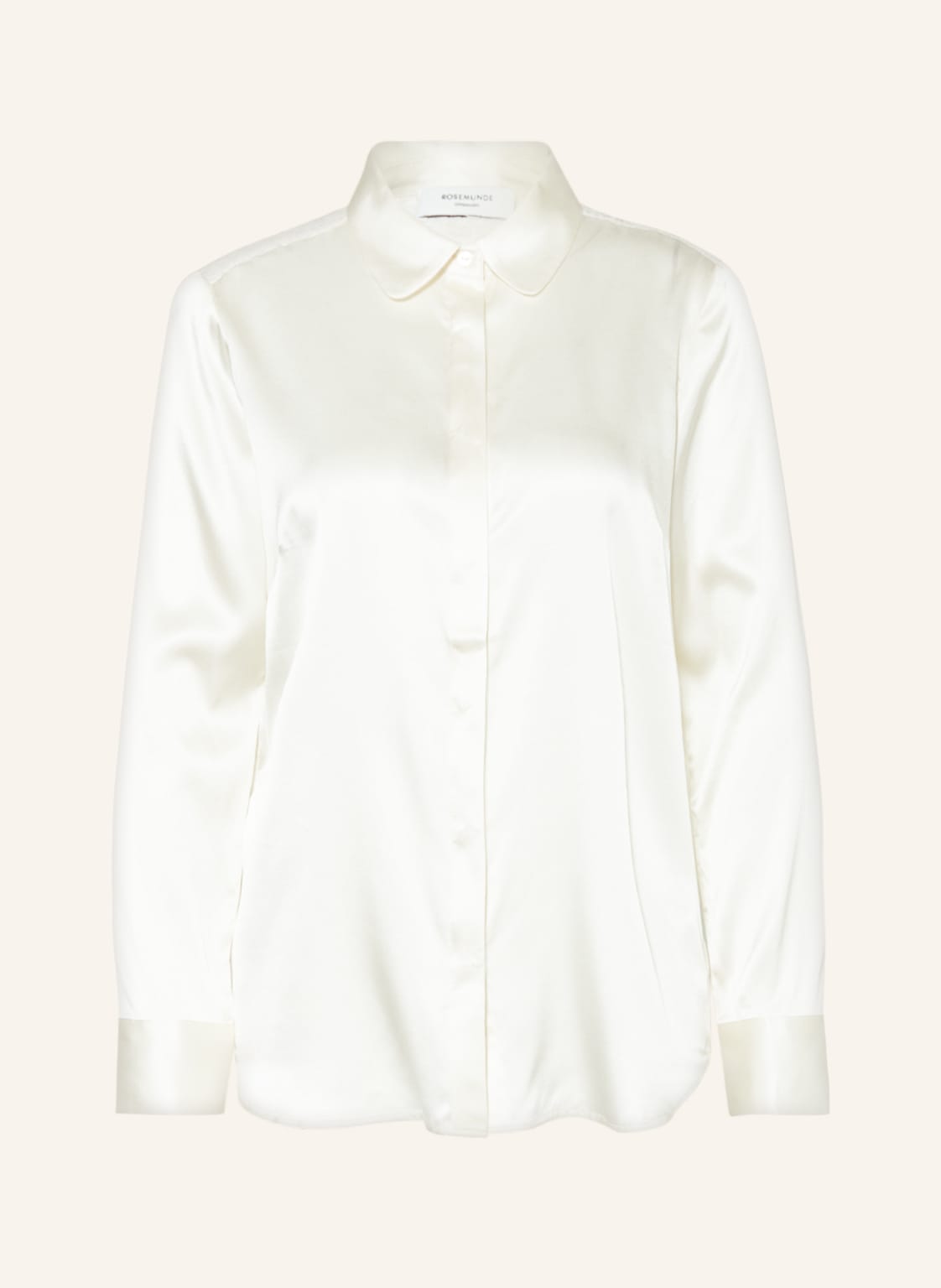 Image of Rosemunde Hemdbluse Aus Seide Mit Spitze beige