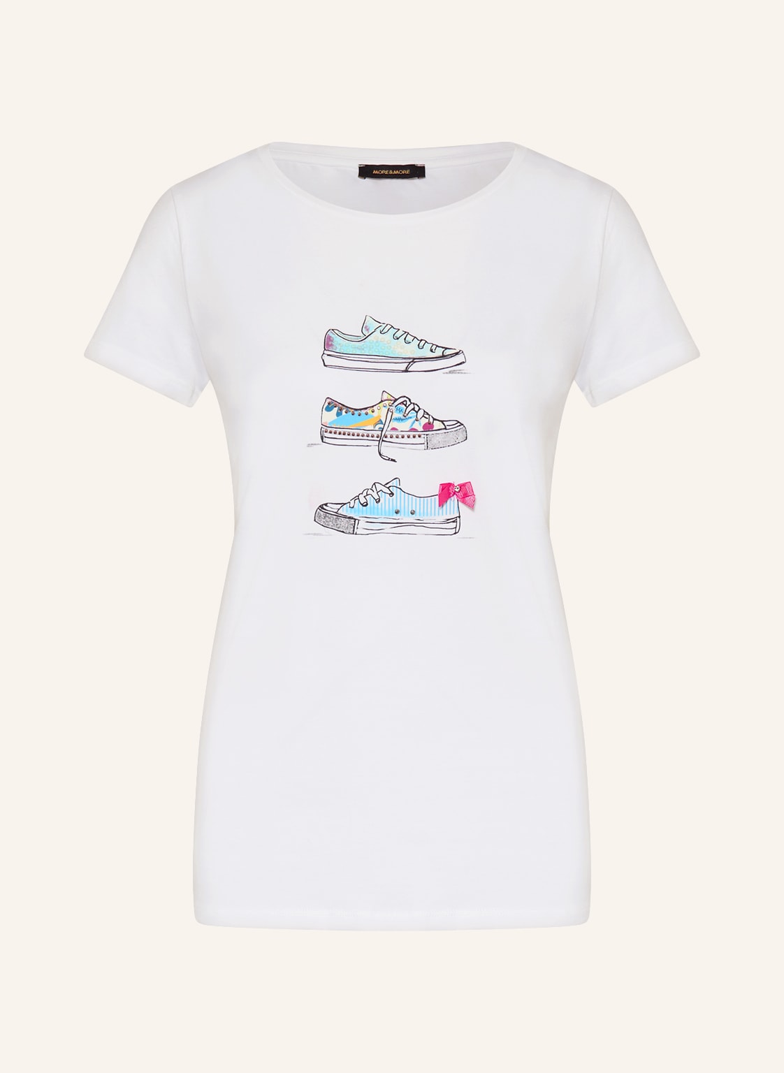 Image of More & More T-Shirt Mit Schmucksteinen weiss