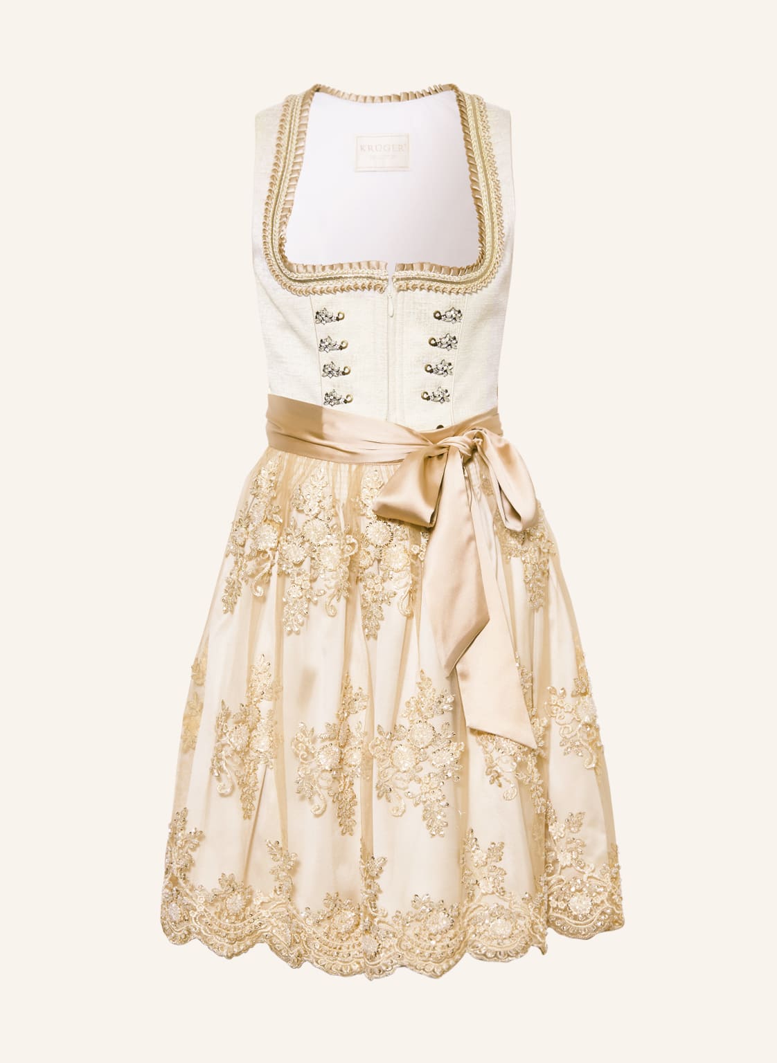 Image of Krüger Dirndl Mit Glitzergarn beige