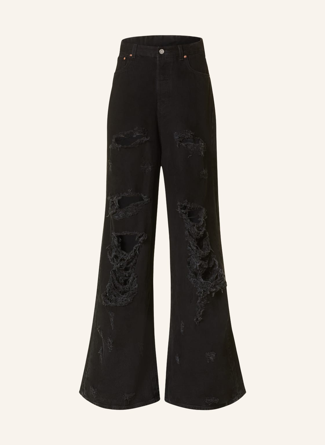 Image of Vetements Destroyed Jeans Regular Fit schwarz