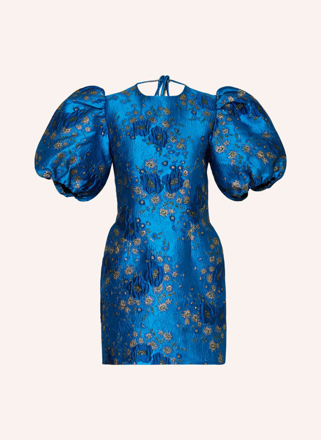 Image of Ganni Kleid Mit Glitzergarn Und Cut-Out blau