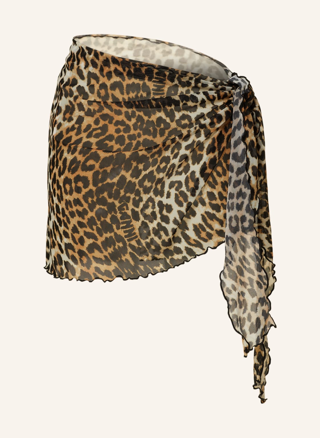 Image of Ganni Wickelrock Aus Mesh beige