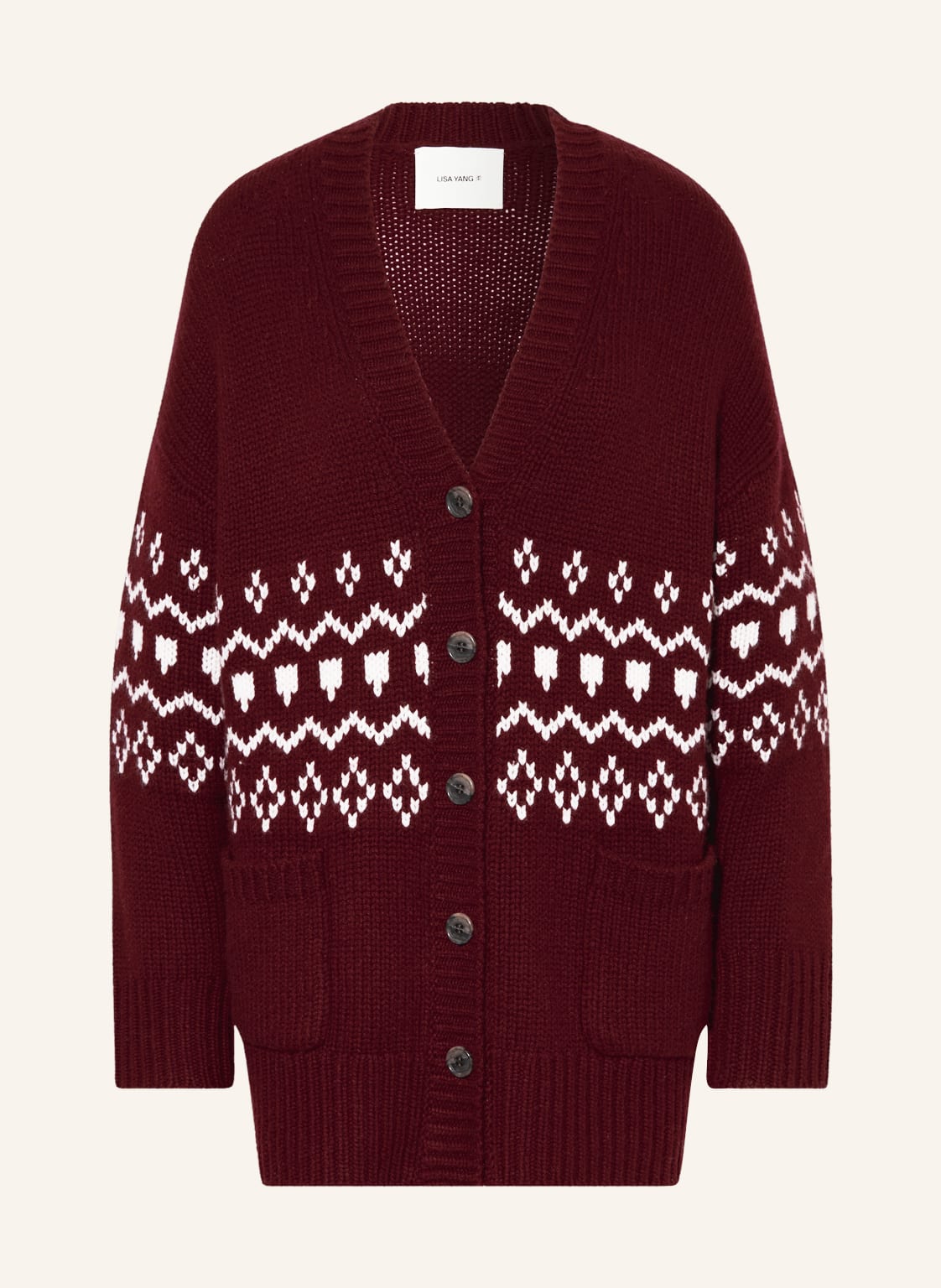 Image of Lisa Yang Strickjacke Greyson Aus Cashmere rot