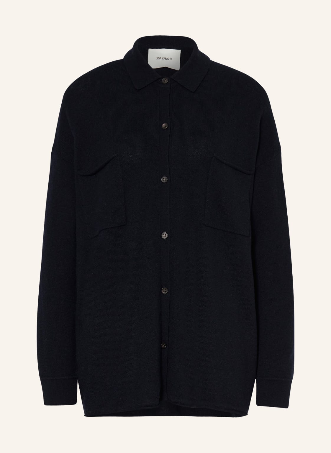 Image of Lisa Yang Strick-Overshirt Julica Aus Cashmere blau
