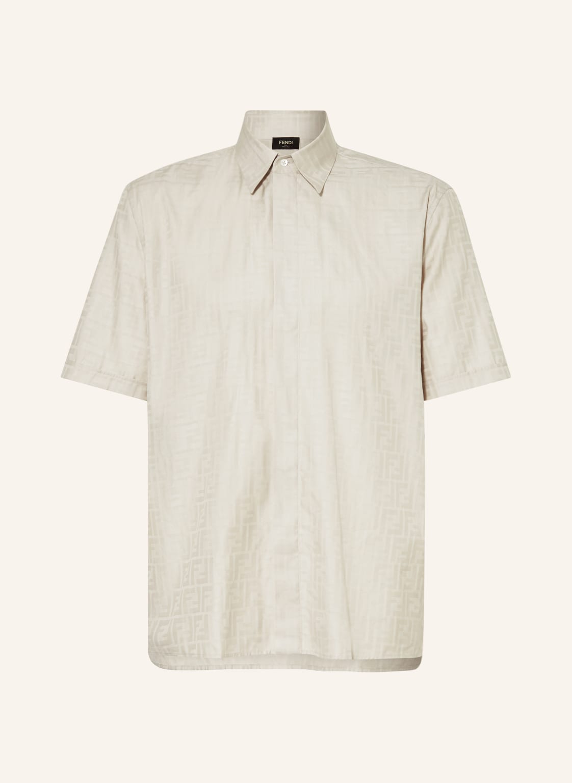 Image of Fendi Kurzarm-Hemd Ff Monogram Comfort Fit beige