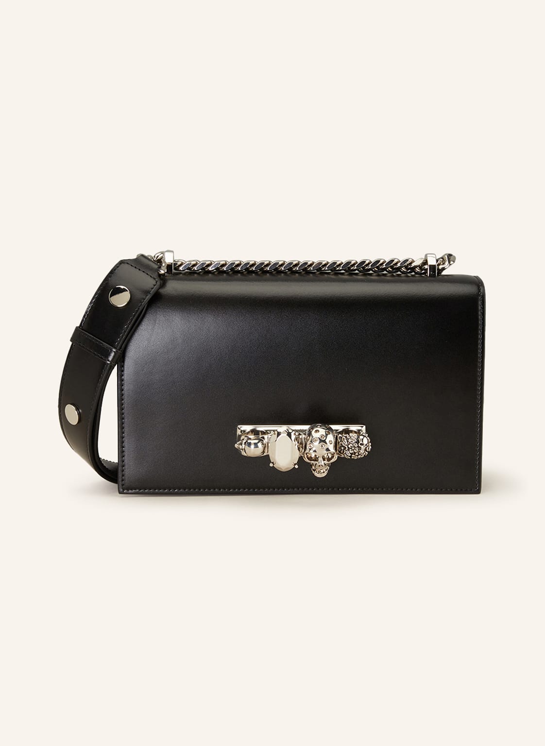 Image of Alexander Mcqueen Umhängetasche Jewelled Satchel Mit Swarovski Kristallen schwarz