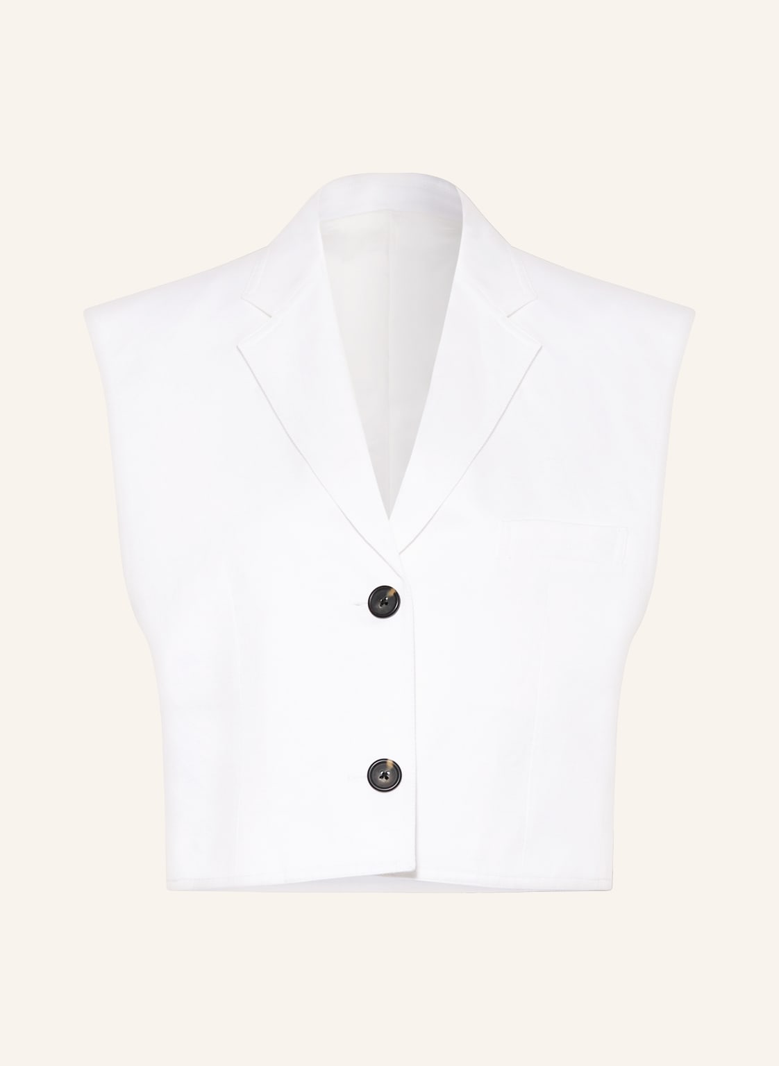 Image of Helmut Lang Cropped-Weste Mit Leinen weiss