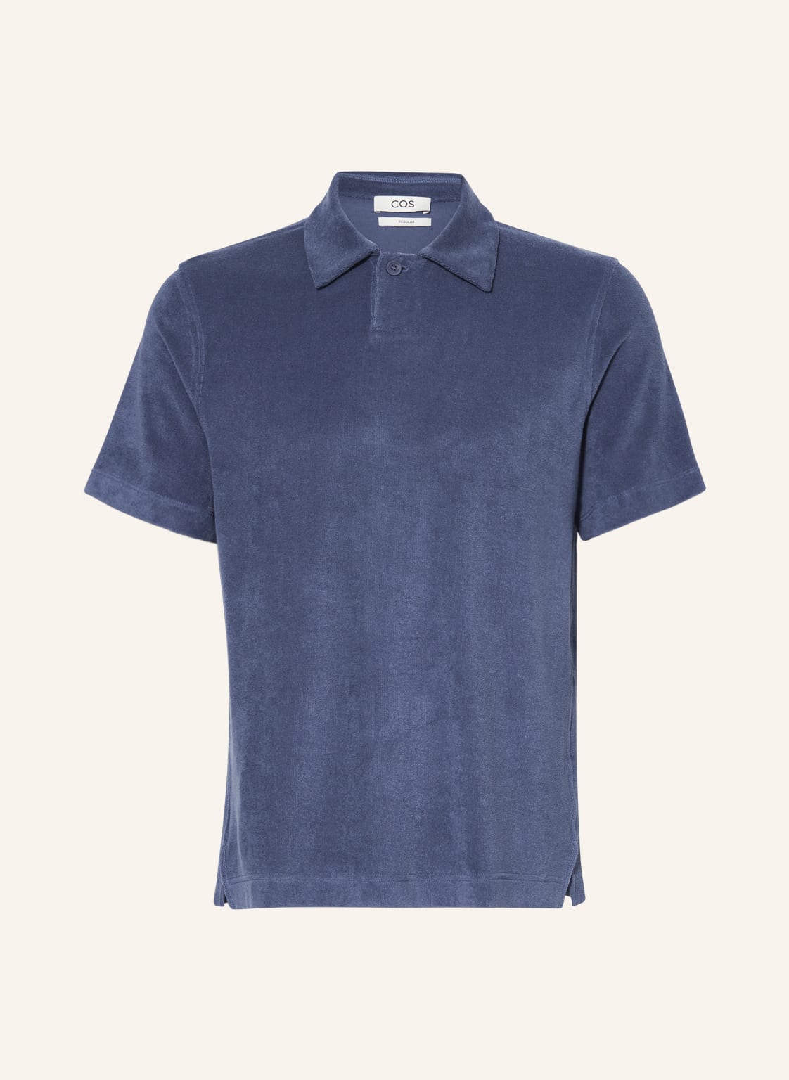 Image of Cos Frottee-Poloshirt Regular Fit blau