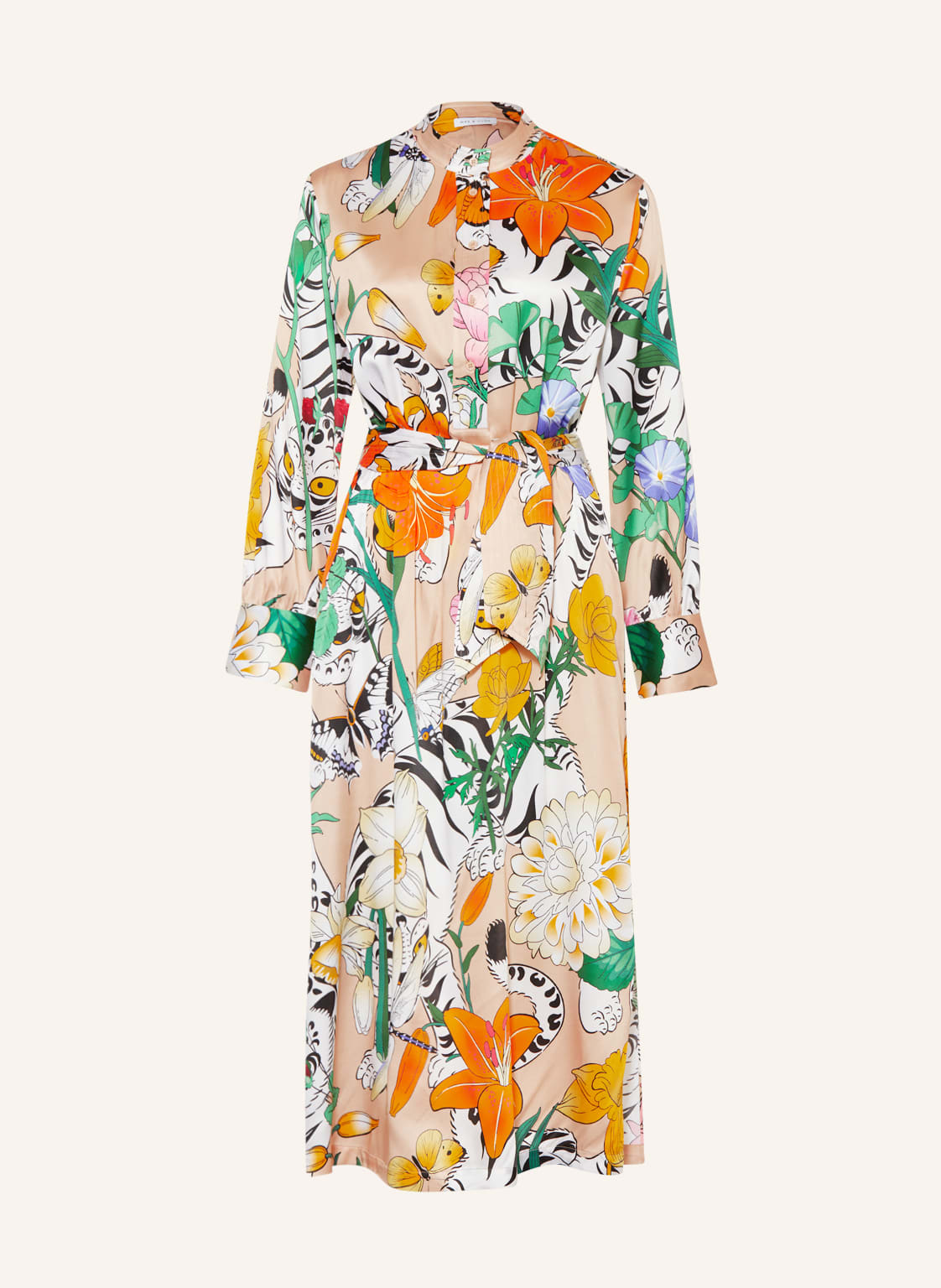 Image of Mrs & Hugs Seidenkleid beige