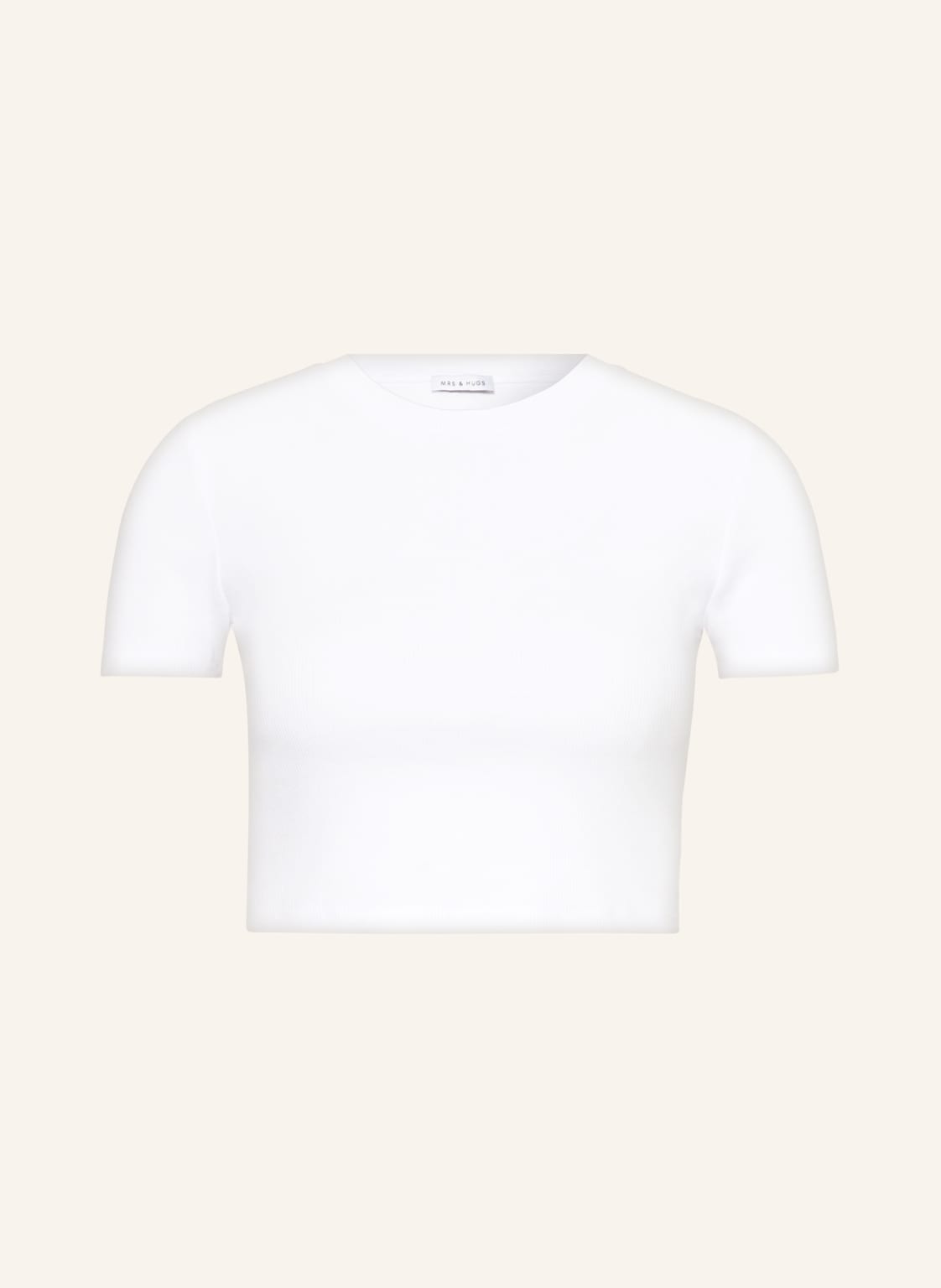 Image of Mrs & Hugs Cropped-Shirt weiss