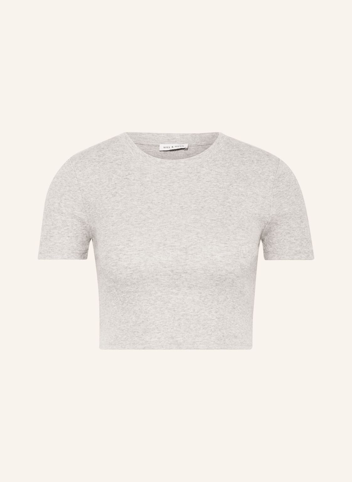 Image of Mrs & Hugs Cropped-Shirt grau