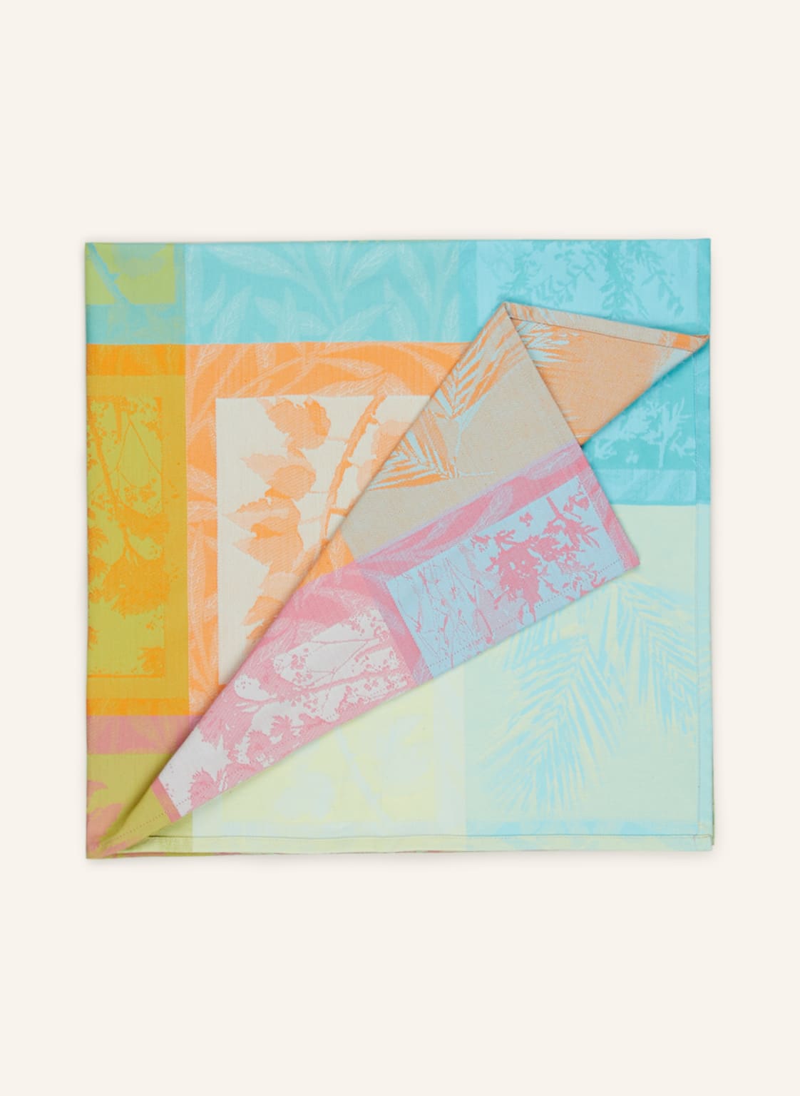 Image of Garnier-Thiebaut Tischdecke Mille Végétaux Arc-En-Ciel orange