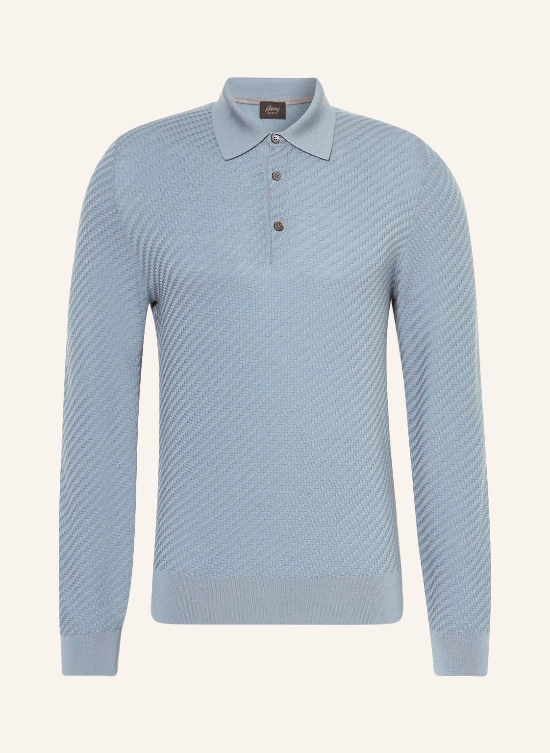 Image of Brioni Strick-Poloshirt Aus Cashmere blau